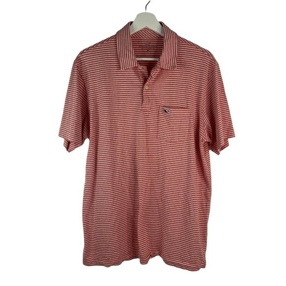Vineyard Vines Other - Vineyard Vines Polo Marthas Vineyard Pink White Striped Casual Shirt Men’s Sz M